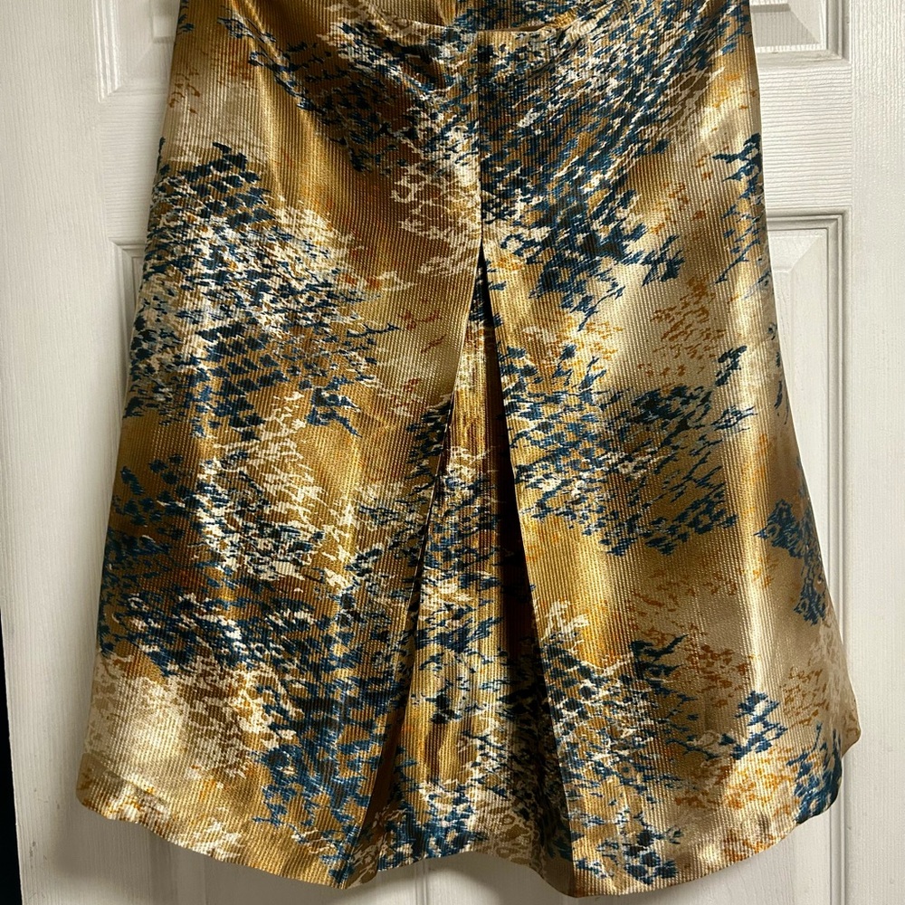Stile Benetton Gold A-Line Skirt - Size 44 (M/L)